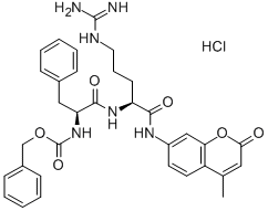 Z-苯丙胺酰-精氨酸-7-氨基-4-甲基香豆素鹽酸鹽結(jié)構(gòu)式_65147-22-0結(jié)構(gòu)式