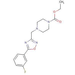 Ethyl 4-((5-(3-fluorophenyl)-1,2,4-oxadiazol-3-yl)methyl)piperazine-1-carboxylateStructure,657423-79-5Structure Ethyl 4-((5-(3-fluorophenyl)-1,2,4-oxadiazol-3-yl)methyl)piperazine-1-carboxylate Structure,657423-79-5Structure