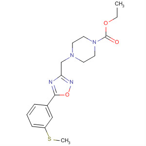Ethyl 4-((5-(3-(methylthio)phenyl)-1,2,4-oxadiazol-3-yl)methyl)piperazine-1-carboxylateStructure,657425-68-8Structure Ethyl 4-((5-(3-(methylthio)phenyl)-1,2,4-oxadiazol-3-yl)methyl)piperazine-1-carboxylate Structure,657425-68-8Structure