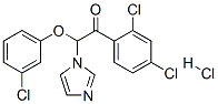 Ethanone, 2-(3-chlorophenoxy)-1-(2,4-dichlorophenyl)-2-(1h-imidazol-1-yl)-, monohydrochloride (9ci)Structure,68042-38-6Structure Ethanone, 2-(3-chlorophenoxy)-1-(2,4-dichlorophenyl)-2-(1h-imidazol-1-yl)-, monohydrochloride (9ci) Structure,68042-38-6Structure