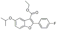 3-Benzofurancarboxylic acid, 2-(4-fluorophenyl)-5-(1-methylethoxy)-, ethyl esterStructure,691856-87-8Structure 3-Benzofurancarboxylic acid, 2-(4-fluorophenyl)-5-(1-methylethoxy)-, ethyl ester Structure,691856-87-8Structure