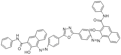 4,4-1,3,4-Oxadiazole-2,5-diylbis(4,1-phenyleneazo)bis3-hydroxy-n-phenyl)-2-naphthalenecarboxamideStructure,70621-09-9Structure 4,4-1,3,4-Oxadiazole-2,5-diylbis(4,1-phenyleneazo)bis3-hydroxy-n-phenyl)-2-naphthalenecarboxamide Structure,70621-09-9Structure