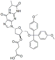 N2-異丁?；?5-O-(4,4-二甲氧基三苯甲基)-2-脫氧鳥(niǎo)苷-3-O-琥珀酸結(jié)構(gòu)式_74405-46-2結(jié)構(gòu)式