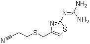 3-(2-胍基-噻唑-4-基甲硫)-丙腈結(jié)構(gòu)式_76823-93-3結(jié)構(gòu)式