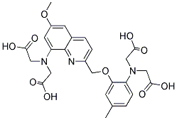 N-(2-((8-(bis(carboxymethyl)amino)-6-methoxy-2-quinolinyl)methoxy)-4-methylphenyl)-n-(carboxymethyl)glycineStructure,83014-44-2Structure N-(2-((8-(bis(carboxymethyl)amino)-6-methoxy-2-quinolinyl)methoxy)-4-methylphenyl)-n-(carboxymethyl)glycine Structure,83014-44-2Structure