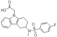 (+)-3-[[(4-氟苯基)磺?；鵠甲基氨基]-1,2,3,4-四氫-9H-咔唑-9-乙酸結(jié)構(gòu)式_844639-57-2結(jié)構(gòu)式