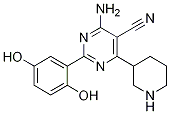 4-氨基-2-(2,5-二羥基苯基)-6-(3-哌啶基)-5-嘧啶甲腈結構式_851510-46-8結構式