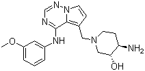 (3R,4r)-4-amino-1-[[4-[(3-methoxyphenyl)amino]pyrrolo[2,1-f][1,2,4]triazin-5-yl]methyl]piperidin-3-ol Structure,859853-30-8Structure