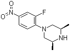(3R,5s)-1-(2-氟-4-硝基苯基)-3,5-二甲基哌嗪結(jié)構(gòu)式_866538-93-4結(jié)構(gòu)式