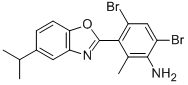 4,6-Dibromo-3-(5-isopropyl-1,3-benzoxazol-2-yl)-2-methylanilineStructure,875000-06-9Structure 4,6-Dibromo-3-(5-isopropyl-1,3-benzoxazol-2-yl)-2-methylaniline Structure,875000-06-9Structure