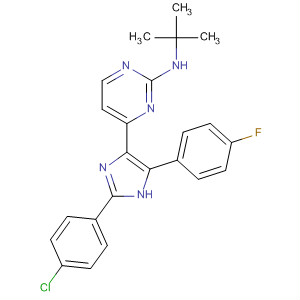 N-叔丁基-4-(2-(4-氯苯基)-4-(4-氟苯基)-1H-咪唑-5-基)嘧啶-2-胺結(jié)構(gòu)式_876521-39-0結(jié)構(gòu)式