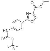 Ethyl 2-(4-(tert-butoxycarbonylamino)phenyl)oxazole-4-carboxylateStructure,886363-48-0Structure Ethyl 2-(4-(tert-butoxycarbonylamino)phenyl)oxazole-4-carboxylate Structure,886363-48-0Structure