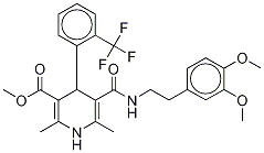 Methyl 1,4-dihydro-2,6-dimethyl-4-(2’-trifluoromethyl)phenyl-pyridine-3-carboxylate-5-(3,4-dimethoxyphenyl)ethyl carboxamideStructure,887406-97-5Structure Methyl 1,4-dihydro-2,6-dimethyl-4-(2’-trifluoromethyl)phenyl-pyridine-3-carboxylate-5-(3,4-dimethoxyphenyl)ethyl carboxamide Structure,887406-97-5Structure