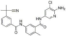 N-(6-氨基-5-氯-3-吡啶)-5-[[3-(1-氰基-1-甲基乙基)苯甲?；鵠氨基]-2-甲基苯甲酰胺結(jié)構(gòu)式_896159-45-8結(jié)構(gòu)式