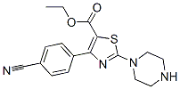 5-Thiazolecarboxylic acid, 4-(4-cyanophenyl)-2-(1-piperazinyl)-, ethyl esterStructure,905807-71-8Structure 5-Thiazolecarboxylic acid, 4-(4-cyanophenyl)-2-(1-piperazinyl)-, ethyl ester Structure,905807-71-8Structure