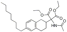 Diethyl2-acetamido-2-(6-octyl-1,2,3,4-tetrahydronaphthalen-2-yl)malonateStructure,945632-81-5Structure Diethyl2-acetamido-2-(6-octyl-1,2,3,4-tetrahydronaphthalen-2-yl)malonate Structure,945632-81-5Structure