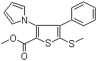 5-(甲基硫代)-4-苯基-3-(1H-吡咯-1-基)-2-噻吩羧酸甲酯結(jié)構(gòu)式_947598-69-8結(jié)構(gòu)式