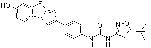N-(5-叔丁基-異噁唑-3-基)-N-[4-(7-咪唑并[2,1-b][1,3]苯并噻唑-2-基)苯基]脲結(jié)構(gòu)式_950769-51-4結(jié)構(gòu)式