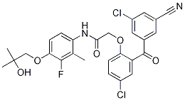2-[4-氯-2-(3-氯-5-氰基苯甲?；?苯氧基]-N-[3-氟-4-(2-羥基-2-甲基丙氧基)-2-甲基苯基]乙酰胺結(jié)構(gòu)式_954406-32-7結(jié)構(gòu)式