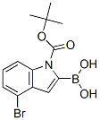 1H-Indole-1-carboxylic acid, 2-borono-4-bromo-, 1-(1,1-dimethylethyl) esterStructure,957034-29-6Structure 1H-Indole-1-carboxylic acid, 2-borono-4-bromo-, 1-(1,1-dimethylethyl) ester Structure,957034-29-6Structure