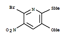 Pyridine, 2-bromo-5-methoxy-6-(methylthio)-3-nitro-Structure,127356-33-6Structure Pyridine, 2-bromo-5-methoxy-6-(methylthio)-3-nitro- Structure,127356-33-6Structure