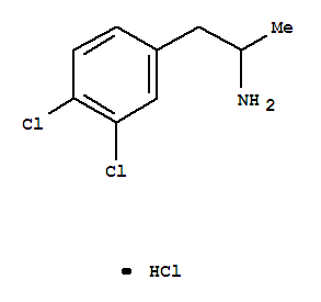 (+)-(9CI)-3,4-二氯-a-甲基苯乙胺鹽酸鹽結(jié)構(gòu)式_156-12-7結(jié)構(gòu)式