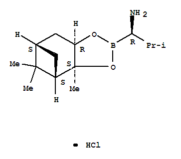 (3AS,4S,6S,7AR)-六氫-3A,5,5-三甲基-ALPHA-[(1R)-異丙基]-4,6-甲橋-1,3,2-苯并二氧硼雜環(huán)戊烷-2-甲胺鹽酸鹽結(jié)構(gòu)式_178455-04-4結(jié)構(gòu)式