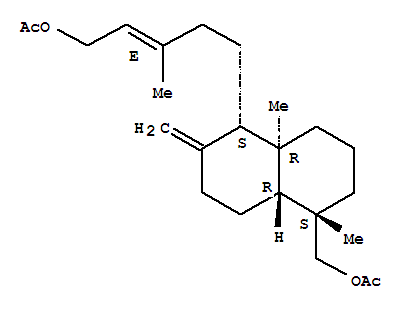 (E)-(+)-賴百當(dāng)-8(20),13-二烯-15,19-二醇二乙酸酯結(jié)構(gòu)式_24022-13-7結(jié)構(gòu)式