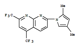 (9ci)-7-(2,4-二甲基-1H-吡咯-1-基)-2,4-雙(三氟甲基)-1,8-萘啶結(jié)構(gòu)式_241488-27-7結(jié)構(gòu)式