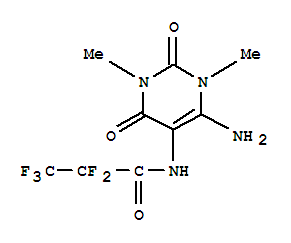 Propanamide, n-(6-amino-1,2,3,4-tetrahydro-1,3-dimethyl-2,4-dioxo-5-pyrimidinyl)-2,2,3,3,3-pentafluoro-Structure,288391-11-7Structure Propanamide, n-(6-amino-1,2,3,4-tetrahydro-1,3-dimethyl-2,4-dioxo-5-pyrimidinyl)-2,2,3,3,3-pentafluoro- Structure,288391-11-7Structure