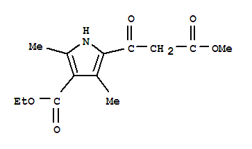 1H-pyrrole-2-propanoicacid,4-(ethoxycarbonyl )-3,5-dimethyl -beta-oxo-,methylester(9ci)Structure,315679-46-0Structure 1H-pyrrole-2-propanoicacid,4-(ethoxycarbonyl )-3,5-dimethyl -beta-oxo-,methylester(9ci) Structure,315679-46-0Structure
