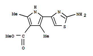 1H-pyrrole-3-carboxylicacid,5-(2-amino-4-thiazolyl )-2,4-dimethyl -,methylester(9ci)Structure,315694-33-8Structure 1H-pyrrole-3-carboxylicacid,5-(2-amino-4-thiazolyl )-2,4-dimethyl -,methylester(9ci) Structure,315694-33-8Structure