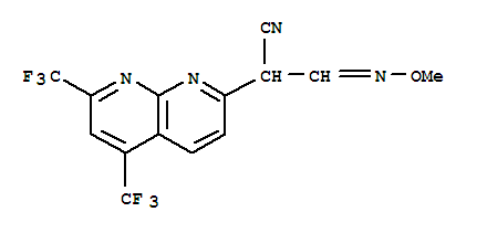 (9Ci)-Alpha-[(甲氧基亞氨基)甲基]-5,7-雙(三氟甲基)-1,8-萘啶-2-乙腈結(jié)構(gòu)式_321433-98-1結(jié)構(gòu)式