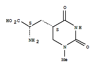 5-Pyrimidinepropanoic acid,alpha-aminohexahydro-1-methyl-2,4-dioxo-,(alphas,5s)-(9ci)Structure,326891-09-2Structure 5-Pyrimidinepropanoic acid,alpha-aminohexahydro-1-methyl-2,4-dioxo-,(alphas,5s)-(9ci) Structure,326891-09-2Structure