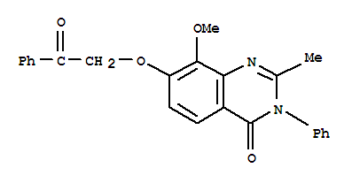 4(3H)-quinazolinone, 8-methoxy-2-methyl-7-(phenacyloxy)-3-phenyl-(8ci)Structure,33403-35-9Structure 4(3H)-quinazolinone, 8-methoxy-2-methyl-7-(phenacyloxy)-3-phenyl-(8ci) Structure,33403-35-9Structure