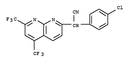 1,8-Naphthyridine-2-acetonitrile,alpha-(4-chlorophenyl)-5,7-bis(trifluoromethyl)-(9ci)Structure,339104-13-1Structure 1,8-Naphthyridine-2-acetonitrile,alpha-(4-chlorophenyl)-5,7-bis(trifluoromethyl)-(9ci) Structure,339104-13-1Structure