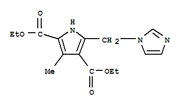 1H-pyrrole-2,4-dicarboxylicacid,5-(1h-imidazol-1-ylmethyl)-3-methyl-,diethylester(9ci)Structure,339586-81-1Structure 1H-pyrrole-2,4-dicarboxylicacid,5-(1h-imidazol-1-ylmethyl)-3-methyl-,diethylester(9ci) Structure,339586-81-1Structure