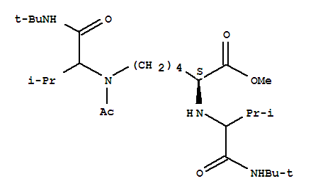 (9Ci)-N6-乙酰基-N2,N6-雙[1-[[(1,1-二甲基乙基)氨基]羰基]-2-甲基丙基]-l-賴氨酸甲酯結(jié)構(gòu)式_343930-18-7結(jié)構(gòu)式