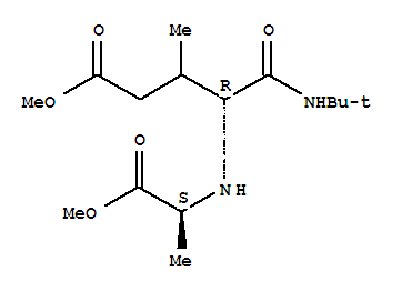 (4r)-(9ci)-5-[(1,1-二甲基乙基)氨基]-4-[[(1s)-2-甲氧基-1-甲基-2-氧代乙基]氨基]-3-甲基-5-氧代-戊酸甲酯結構式_374936-67-1結構式