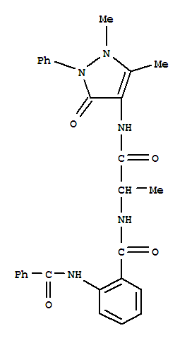 (9ci)-2-(苯甲?；被?-n-[2-[(2,3-二氫-1,5-二甲基-3-氧代-2-苯基-1H-吡唑-4-基)氨基]-1-甲基-2-氧代乙基]-苯甲酰胺結構式_384344-81-4結構式