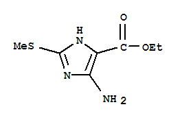 (9ci)-5-氨基-2-(甲基硫代)-1H-咪唑-4-羧酸乙酯結(jié)構(gòu)式_385796-04-3結(jié)構(gòu)式