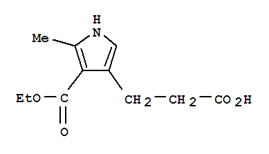 4-(2-Carboxy-ethyl)-2-methyl-1h-pyrrole-3-carboxylic acid ethyl esterStructure,38664-16-3Structure 4-(2-Carboxy-ethyl)-2-methyl-1h-pyrrole-3-carboxylic acid ethyl ester Structure,38664-16-3Structure