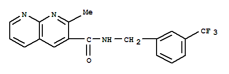 (9ci)-2-甲基-n-[[3-(三氟甲基)苯基]甲基]-1,8-萘啶-3-羧酰胺結(jié)構(gòu)式_388565-50-2結(jié)構(gòu)式