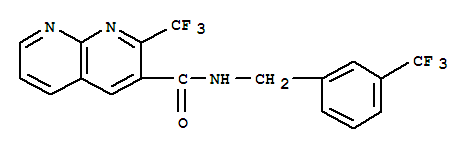 (9ci)-2-(三氟甲基)-n-[[3-(三氟甲基)苯基]甲基]-1,8-萘啶-3-羧酰胺結(jié)構(gòu)式_388565-57-9結(jié)構(gòu)式