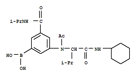 (9ci)-[3-[乙?；鵞1-[(環(huán)己基氨基)羰基]-2-甲基丙基]氨基]-5-[[(1-甲基乙基)氨基]羰基]苯基]-硼酸結(jié)構(gòu)式_397843-94-6結(jié)構(gòu)式