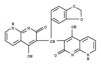 (9ci)-3,3-(1,3-苯并二氧雜環(huán)戊烯l-5-基亞甲基)雙[4-羥基-1,8-萘啶-2(1h)-酮結(jié)構(gòu)式_401938-12-3結(jié)構(gòu)式