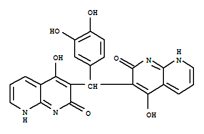 (9ci)-3,3-[(3,4-二羥基苯基)亞甲基]雙[4-羥基-1,8-萘啶-2(1h)-酮結(jié)構(gòu)式_401938-26-9結(jié)構(gòu)式
