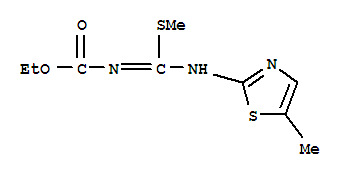 Carbamic acid, [[(5-methyl-2-thiazolyl)imino](methylthio)methyl]-, ethyl ester (9ci) Structure,41228-19-7Structure