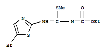 Carbamic acid, [[(5-bromo-2-thiazolyl)imino](methylthio)methyl]-, ethyl ester (9ci) Structure,41228-34-6Structure