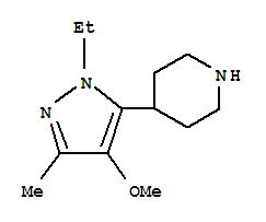 Piperidine, 4-(1-ethyl-4-methoxy-3-methyl-1h-pyrazol-5-yl)-(9ci)Structure,419571-67-8Structure Piperidine, 4-(1-ethyl-4-methoxy-3-methyl-1h-pyrazol-5-yl)-(9ci) Structure,419571-67-8Structure